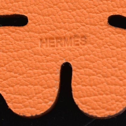 Hermes Chevre Lucky Clover Key Chain Vert Anis Orange 3 of 4