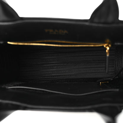 Prada Soft Calfskin Triangolo Symbole Embossed Medium Tote Black 5 of 10