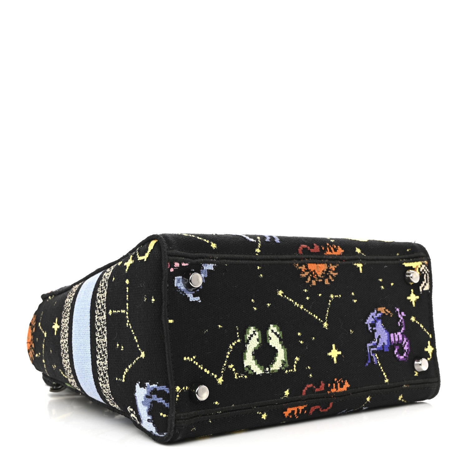Christian Dior Canvas Pixel Zodiac Embroidered Medium Lady D-Lite