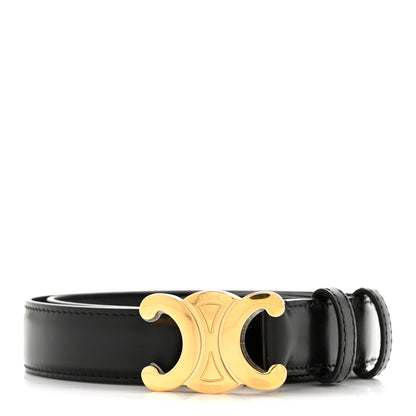 Celine Box Calfskin Medium 25mm Triomphe 75 30 Belt Black 1 of 9