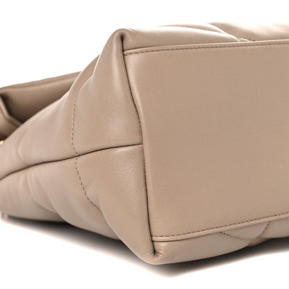 Saint Laurent Lambskin Quilted Medium Loulou Puffer Monogram Chain Satchel Dark Beige 9 of 13