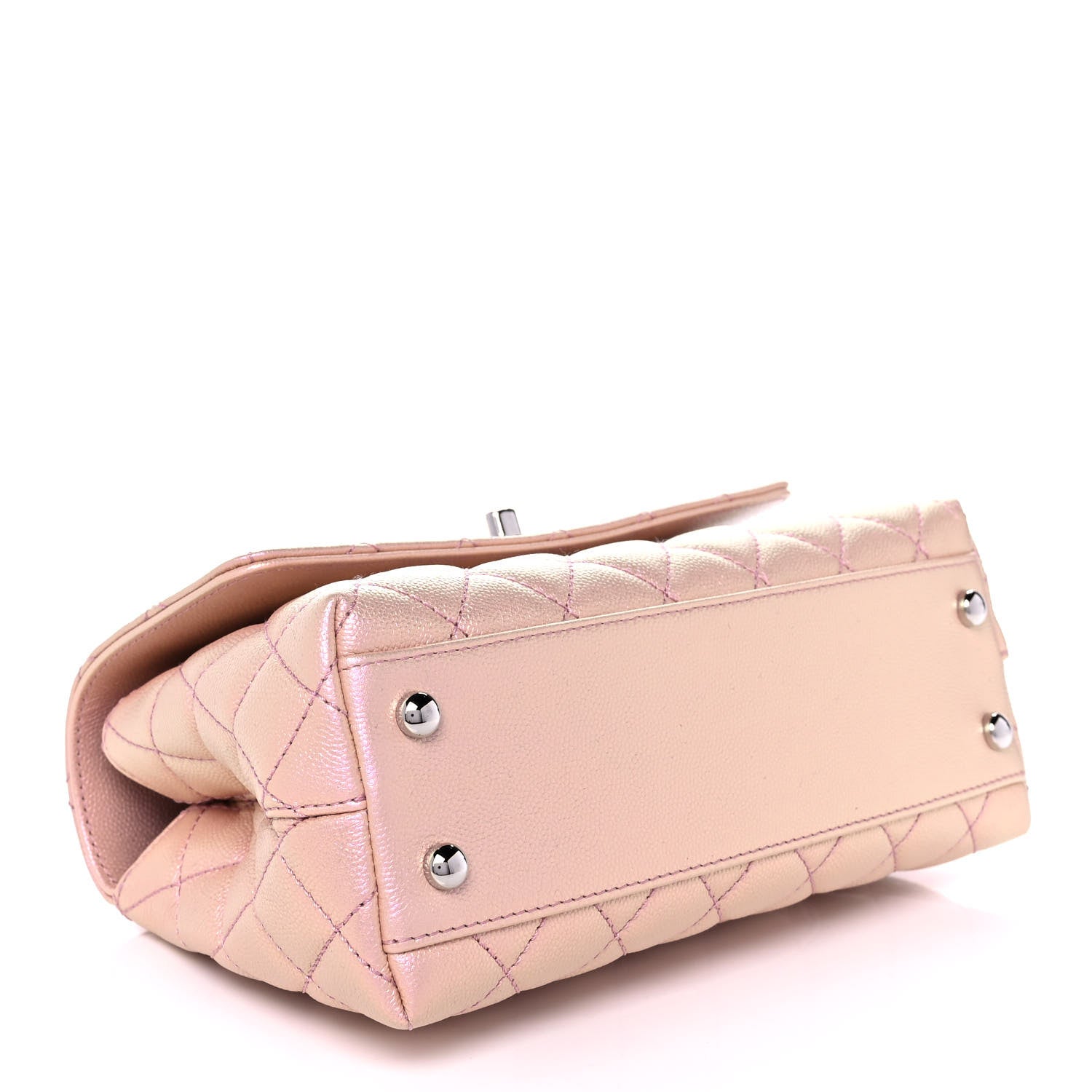Chanel Iridescent Caviar Quilted Mini Coco Handle Flap Pink 4 of 12