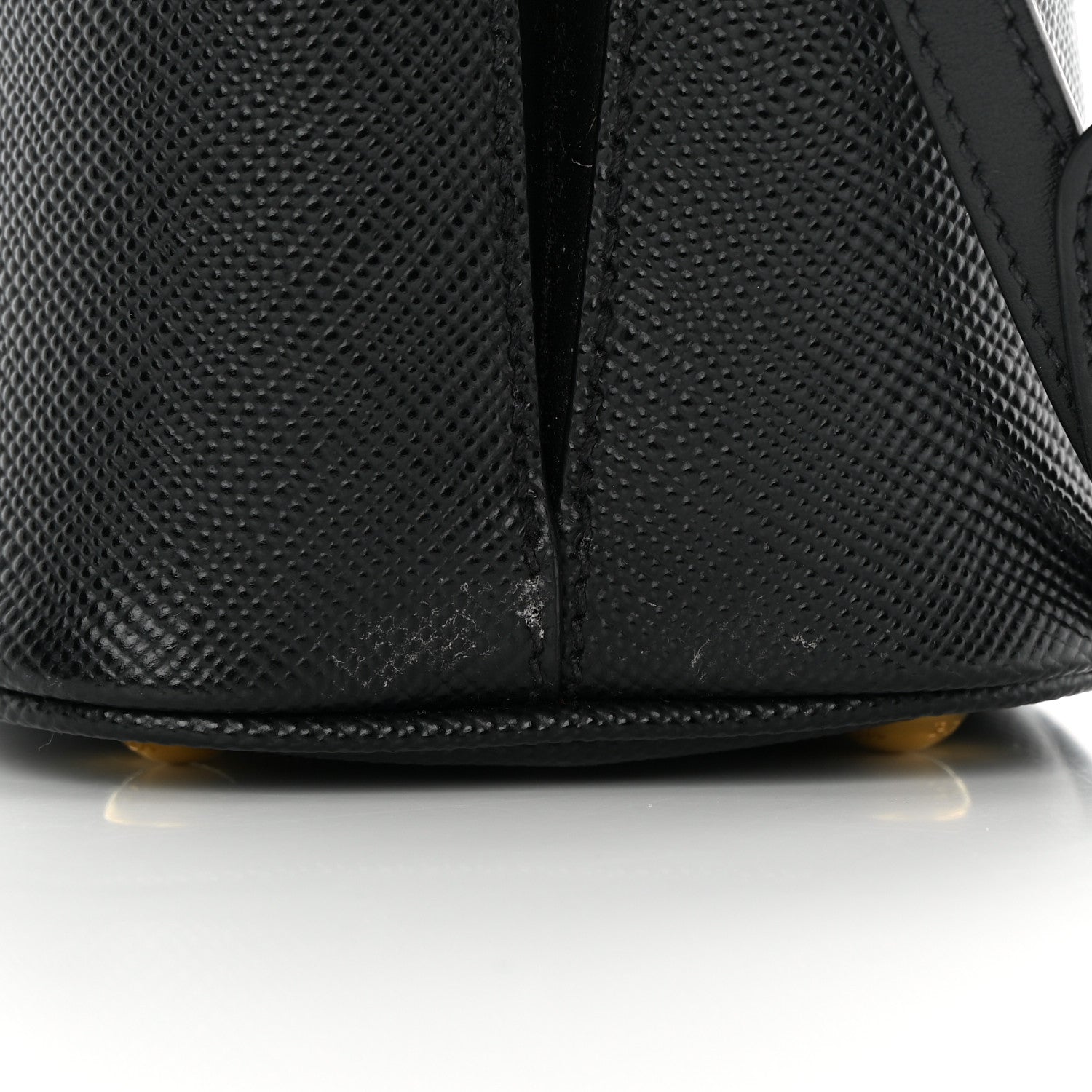 Prada Saffiano Cuir Small Panier Bucket Bag Black Fuoco 16 of 17