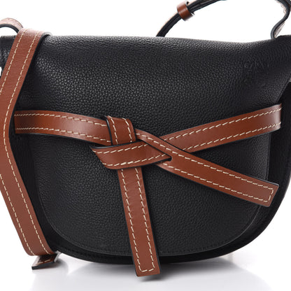 Loewe Grained Calfskin Small Gate Crossbody Bag Pecan Black 7 of 9