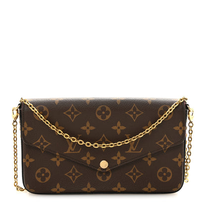 Louis Vuitton Monogram Pochette Felicie Chain Wallet Fuchsia 1 of 10