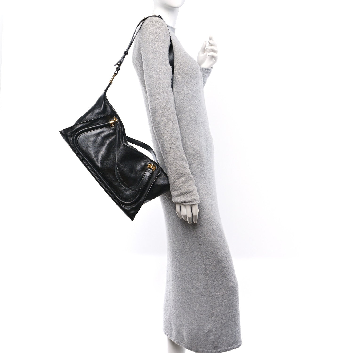 Chloe Natural Shiny Calfskin Large Paraty 24 Bag Black 2 of 10