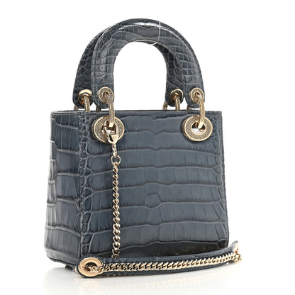 Christian Dior Alligator Crystal Mini Lady Dior Blue 2 of 9