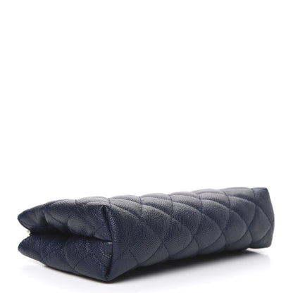 Chanel Caviar Quilted Cosmetic Case Navy 4 of 13