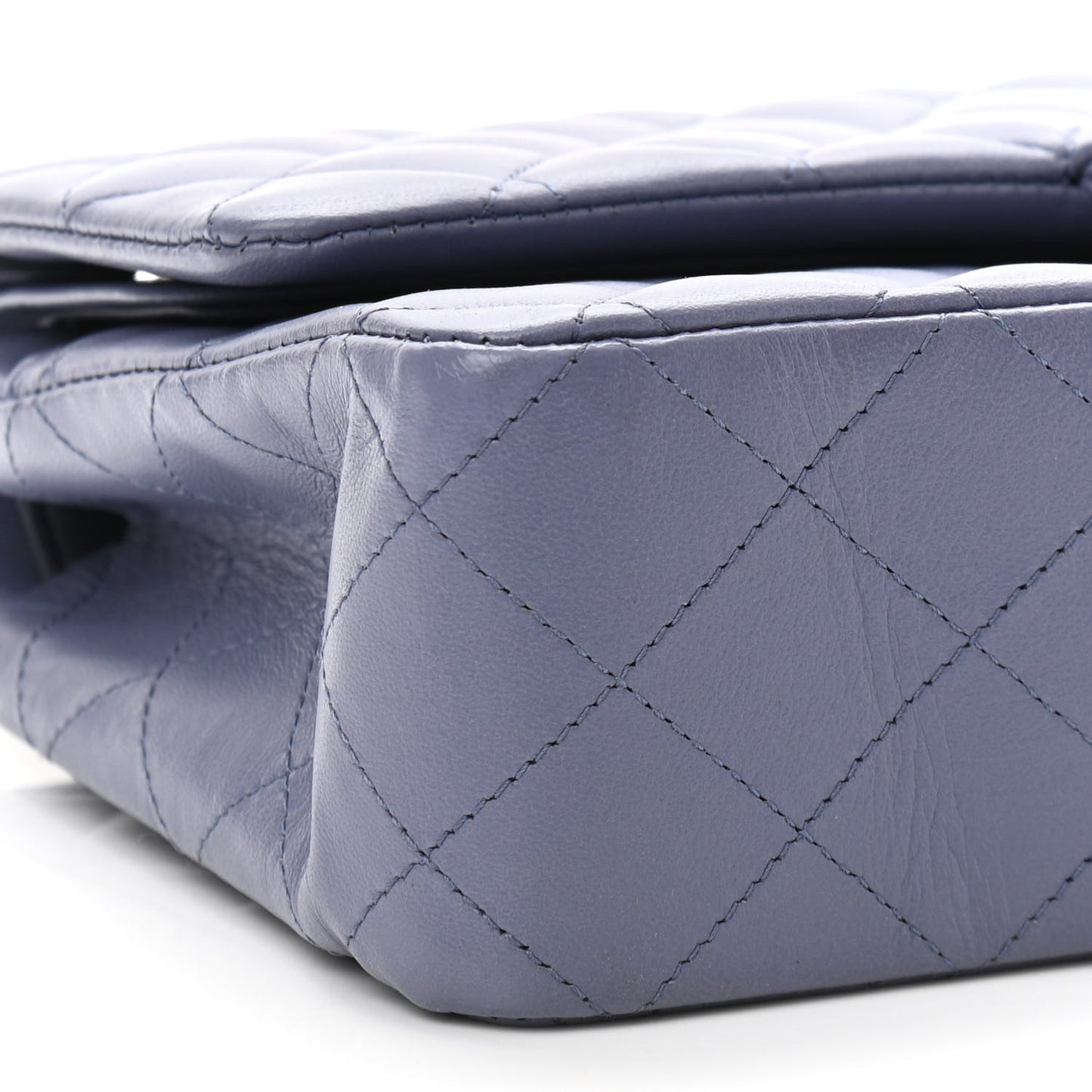 Lambskin Quilted Medium Double Flap Light Purple