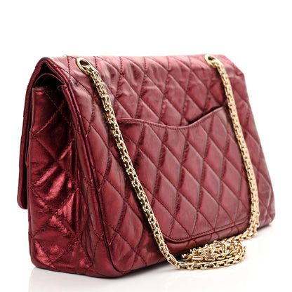 Chanel Metallic Aged Calfskin Quilted 2.55 Reissue 227 Flap Dark Red 3 of 17