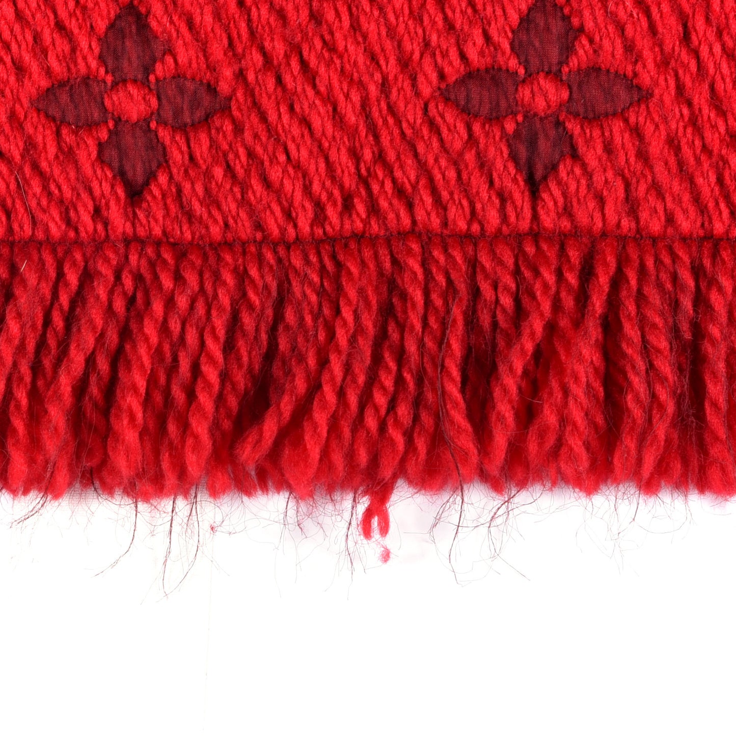 Wool Silk Logomania Scarf Rubis