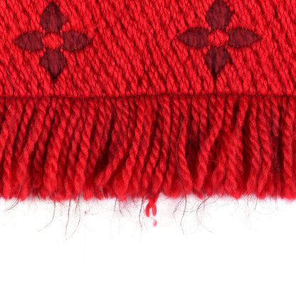 Louis Vuitton Wool Silk Logomania Scarf Rubis 5 of 5