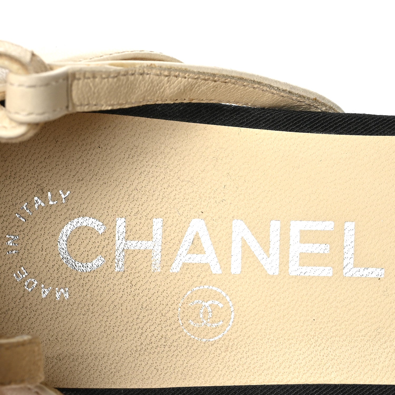 Chanel Lambskin Grosgrain Pearl Slingbacks White Black 7 of 8