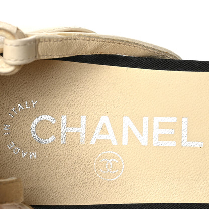 Chanel Lambskin Grosgrain Pearl Slingbacks White Black 7 of 8