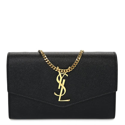 Saint Laurent Grain De Poudre Uptown Chain Wallet Black 1 of 10