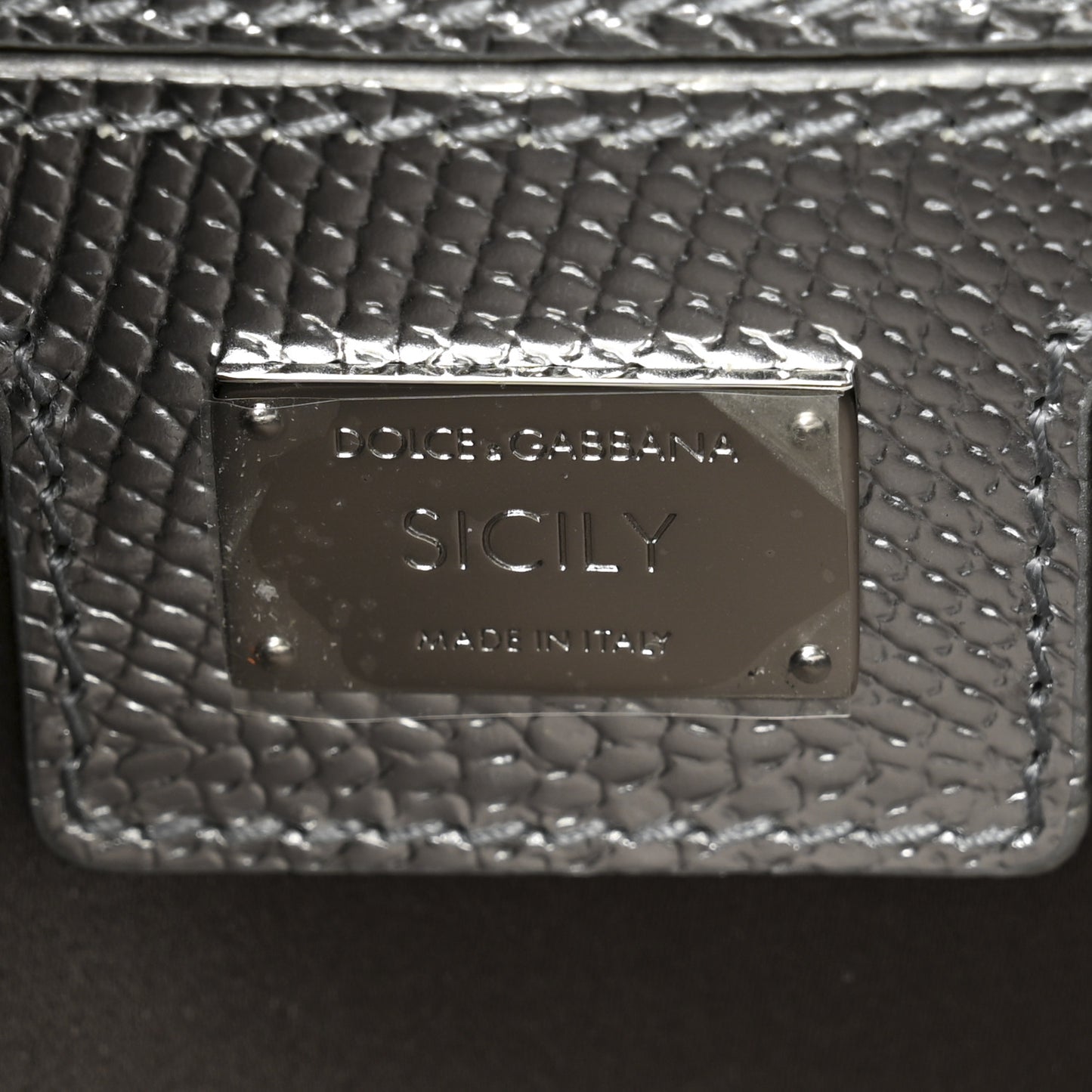 Brocade Fabric Lizard Calfskin Embossed Small Miss Sicily Satchel Silver