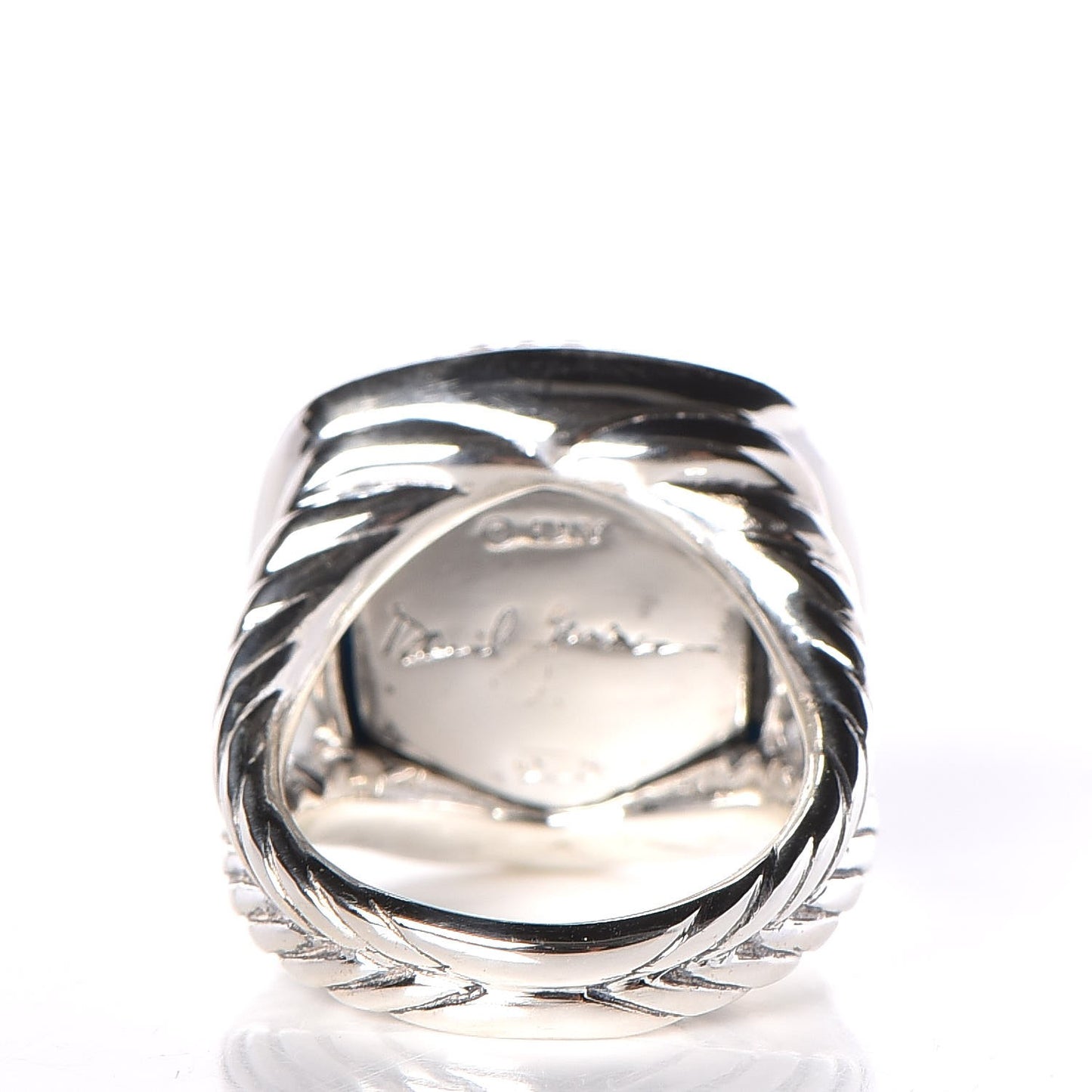 Sterling Silver Diamond Turquoise 14mm Albion Ring 53 6.5