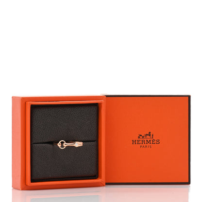 Hermes 18K Rose Gold Diamond TPM Galop Ring 53 6.25 6 of 6