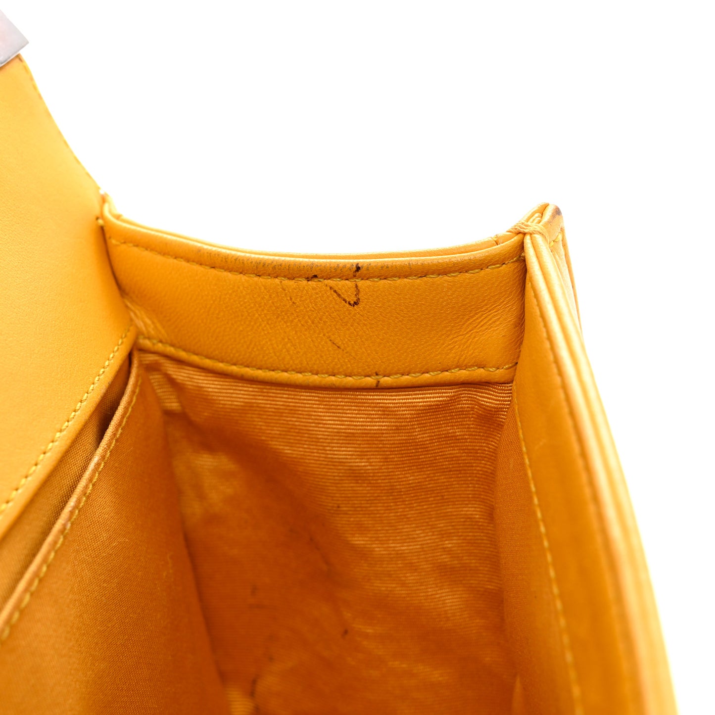 Lambskin Quilted Medium Boy Flap Yellow