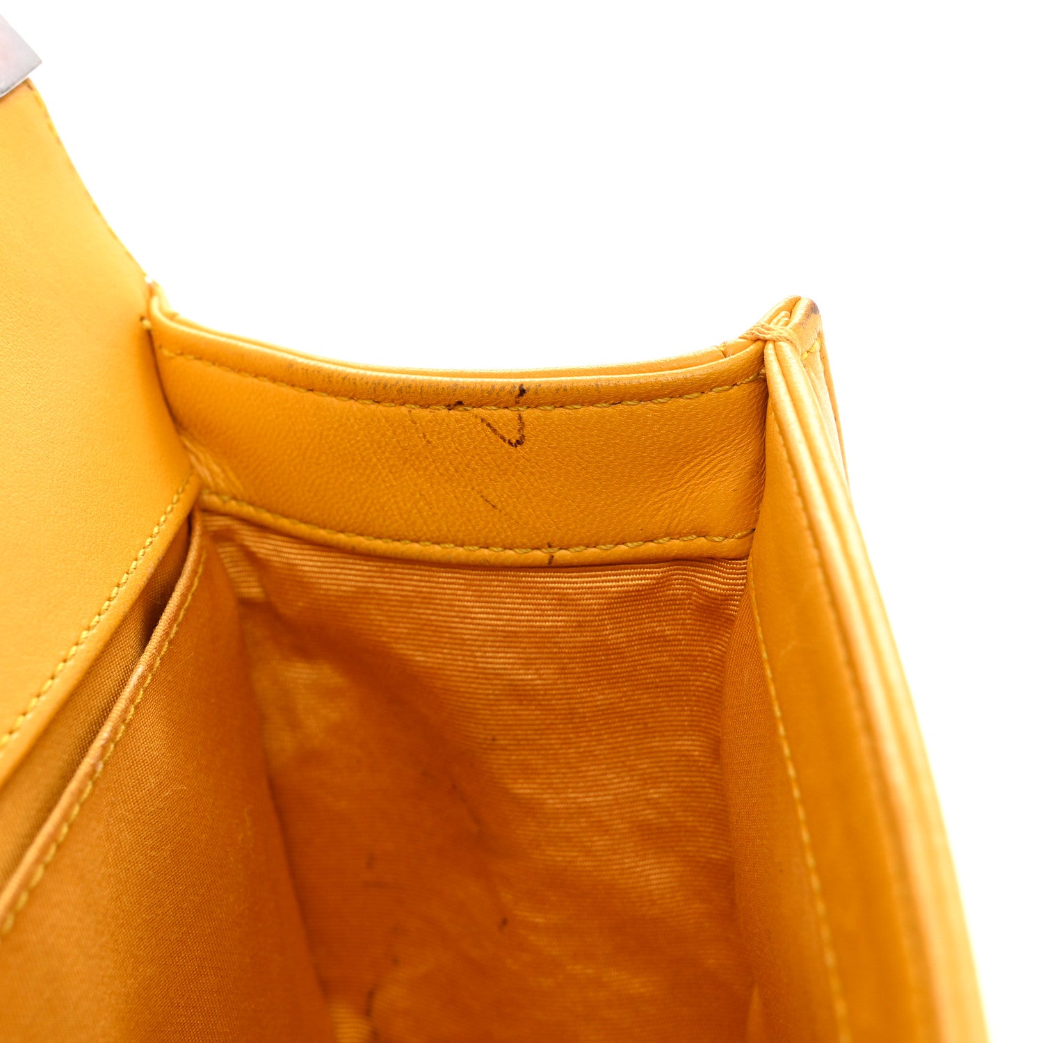 Chanel Lambskin Quilted Medium Boy Flap Yellow 14 of 17