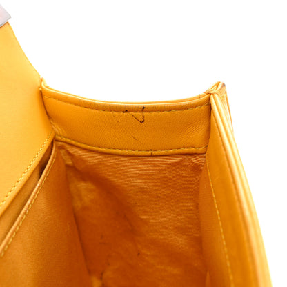 Chanel Lambskin Quilted Medium Boy Flap Yellow 14 of 17