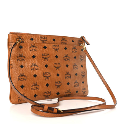 MCM Visetos Medium Crossbody Pouch Cognac 3 of 9