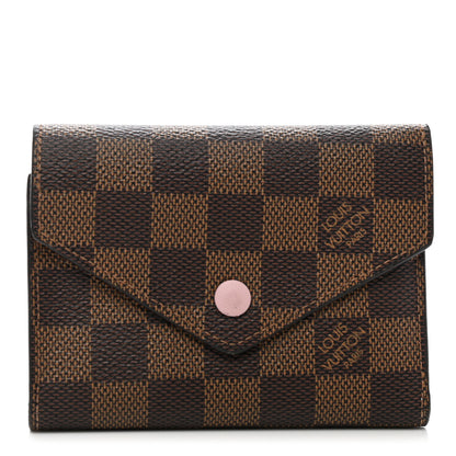 Louis Vuitton Damier Ebene Victorine Wallet Rose Ballerine 1 of 8