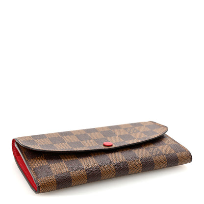 Louis Vuitton Damier Ebene Emilie Wallet Red 4 of 7