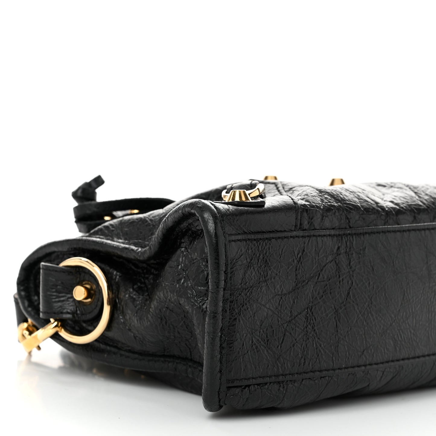 Agneau Classic Gold Hardware Mini City Black