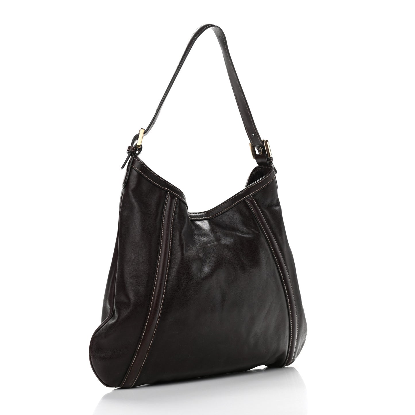 Calfskin Medium Britt Hobo Dark Brown