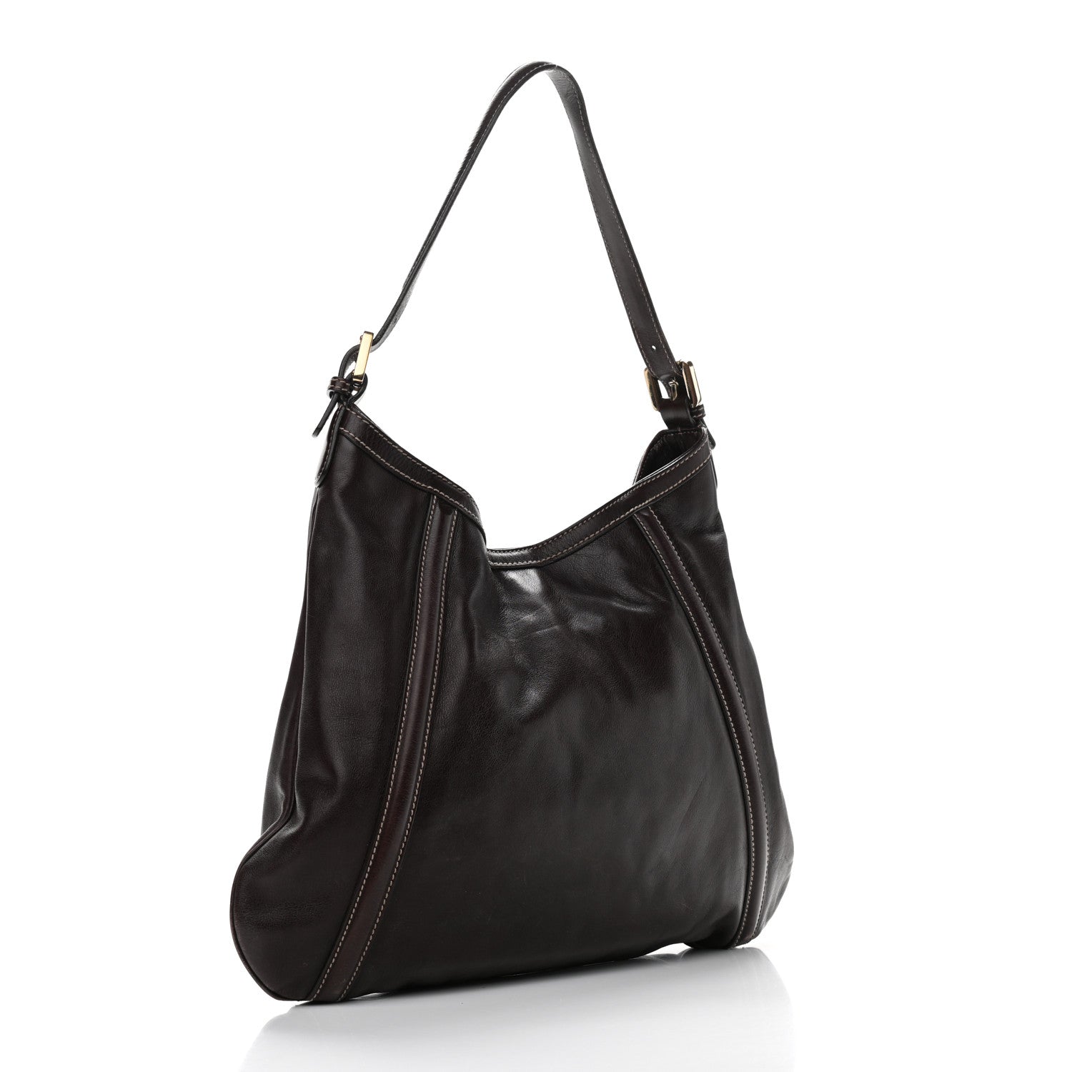 Gucci Calfskin Medium Britt Hobo Dark Brown 3 of 17