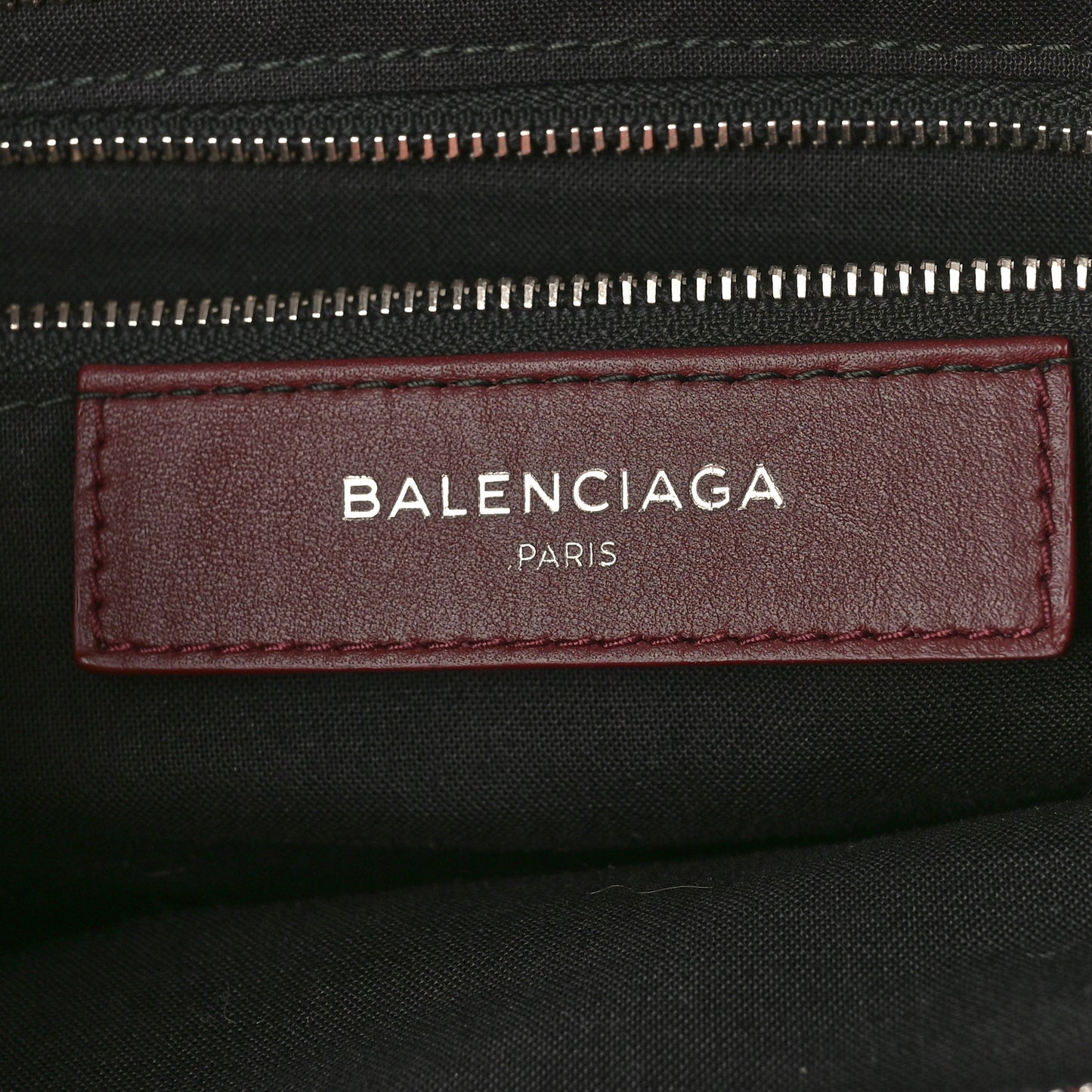 Calfskin Topstitch Classic Silver Hardware City Rouge Lie De Vin