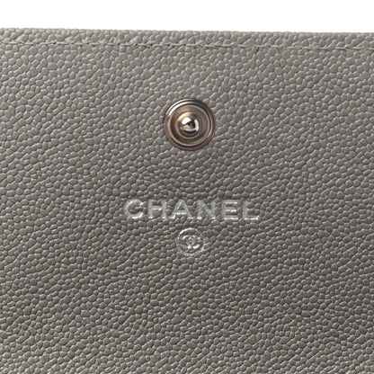 Chanel Caviar Quilted Large Boy Gusset Flap Wallet Grey 6 of 8