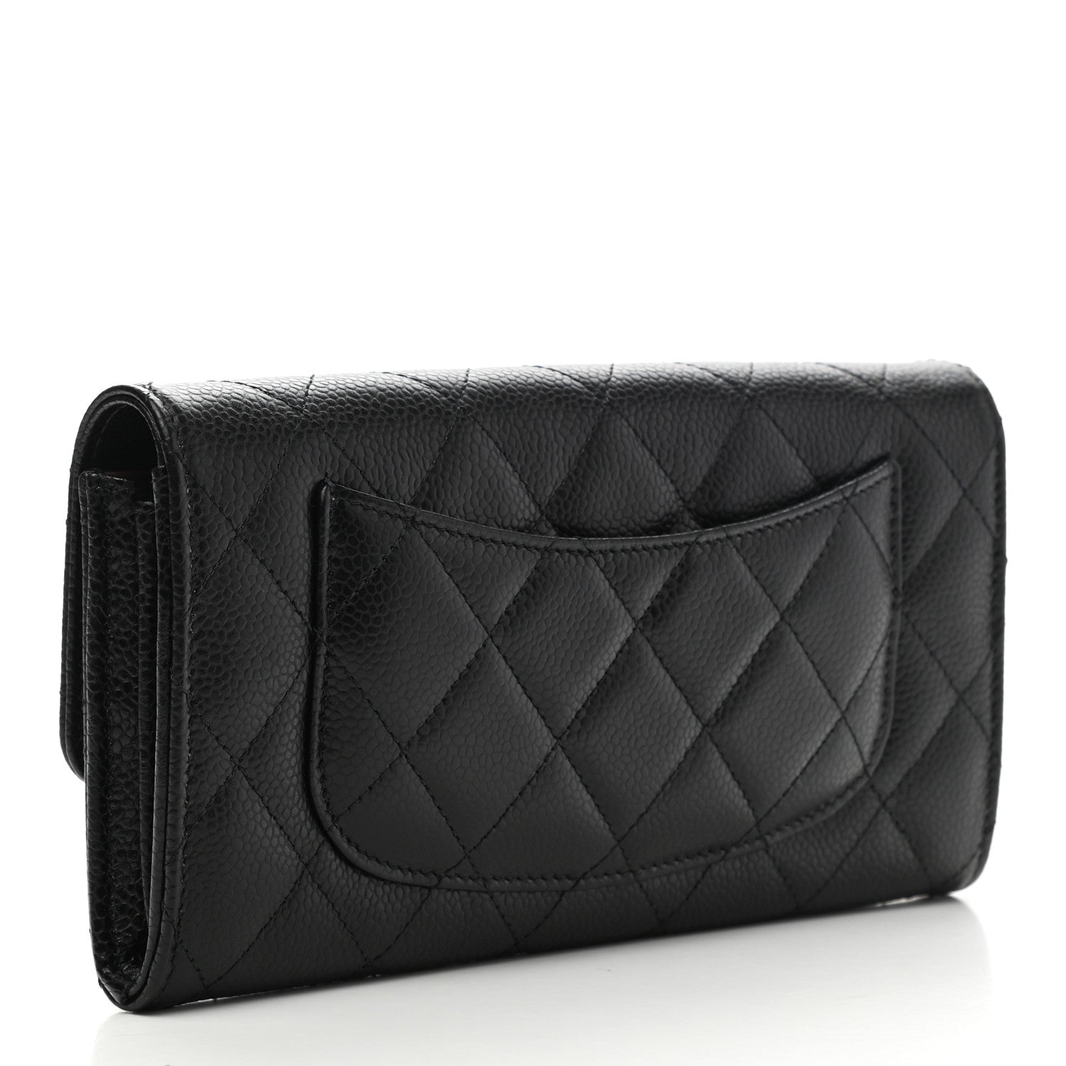Chanel Caviar Quilted Large Gusset Flap Wallet Black 3 of 9