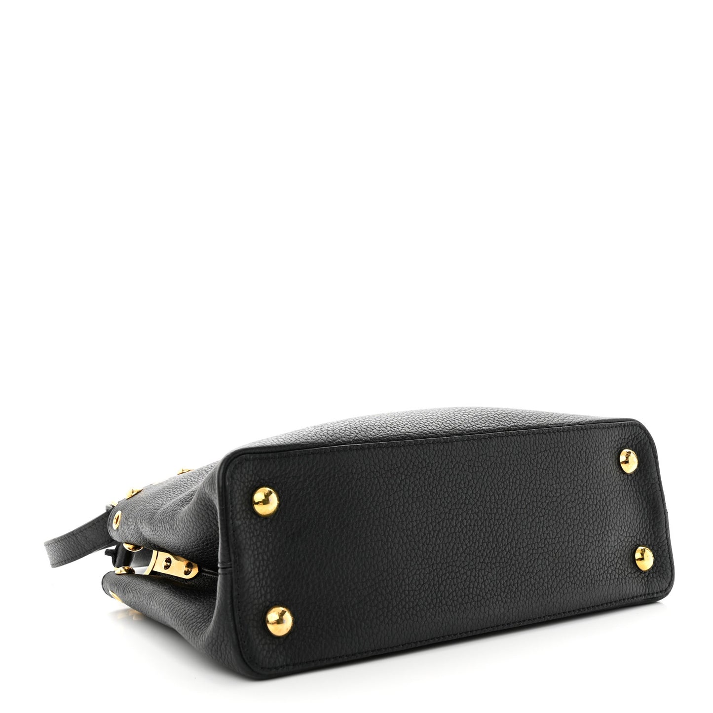 Taurillon Studded Capucines PM Black