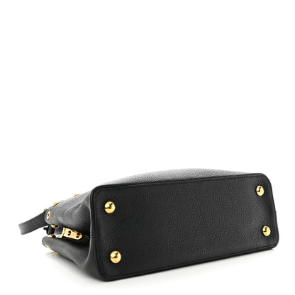 Louis Vuitton Taurillon Studded Capucines PM Black 4 of 10