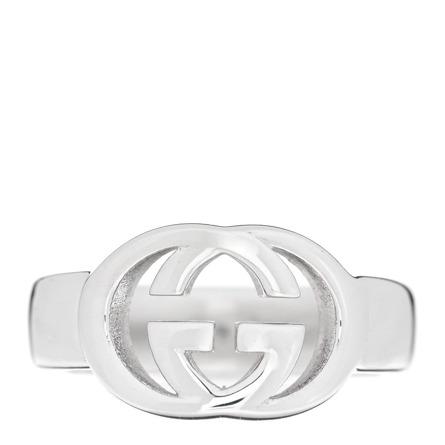 Gucci Sterling Silver Interlocking G Ring 53 6.25 1 of 4