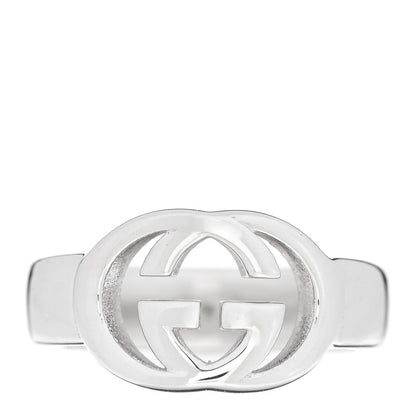 Gucci Sterling Silver Interlocking G Ring 53 6.25 1 of 4