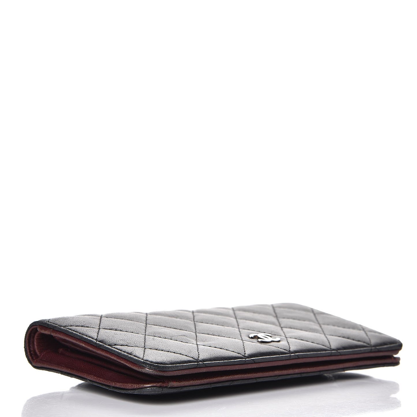 Lambskin Quilted Yen Wallet Black