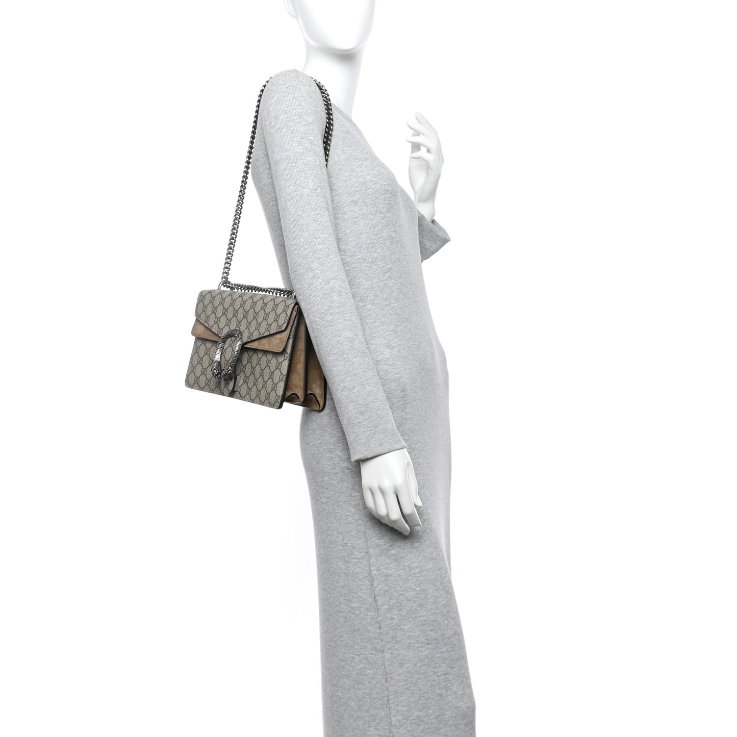 GG Supreme Monogram Small Dionysus Shoulder Bag Taupe