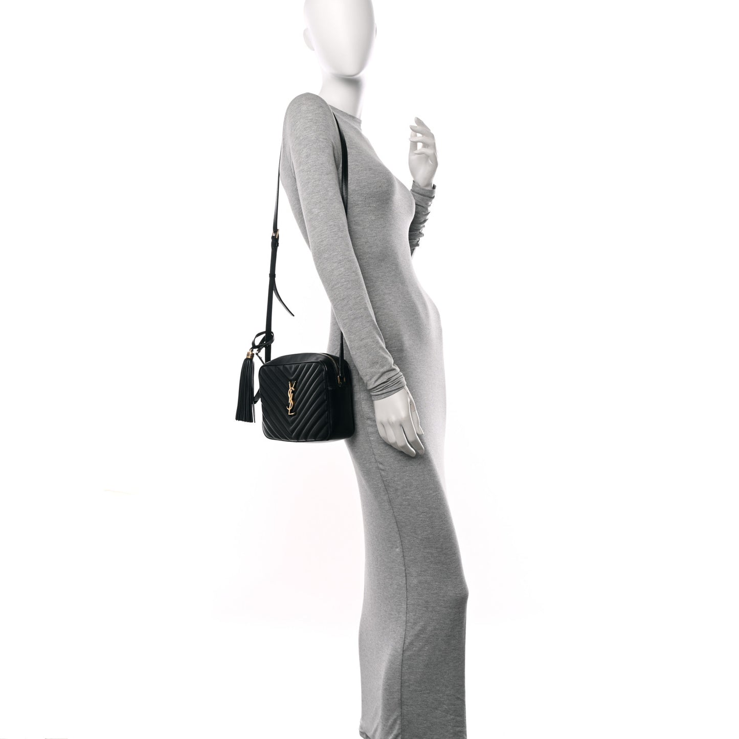 Calfskin Matelasse Monogram Lou Camera Bag Black