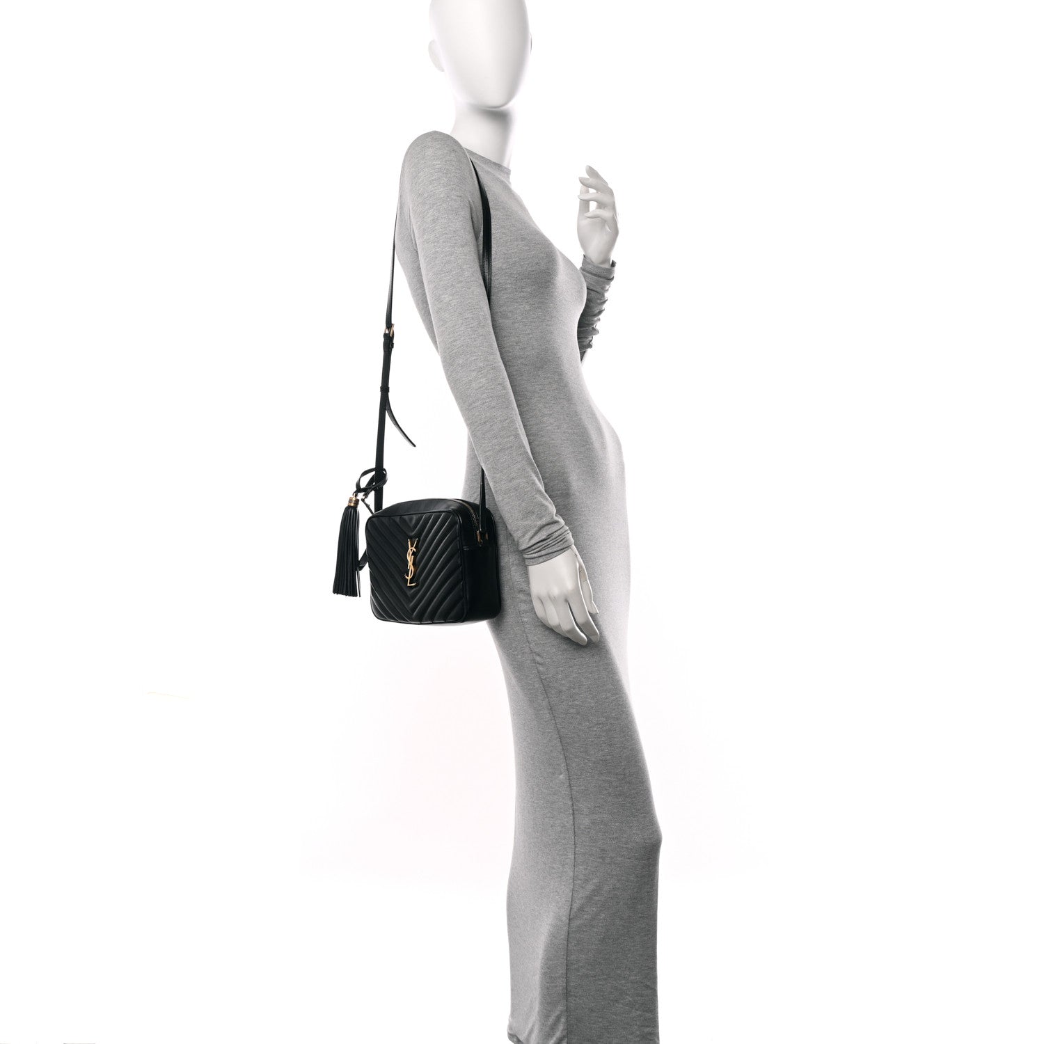 Saint Laurent Calfskin Matelasse Monogram Lou Camera Bag Black 2 of 11