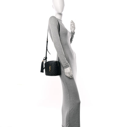 Saint Laurent Calfskin Matelasse Monogram Lou Camera Bag Black 2 of 11