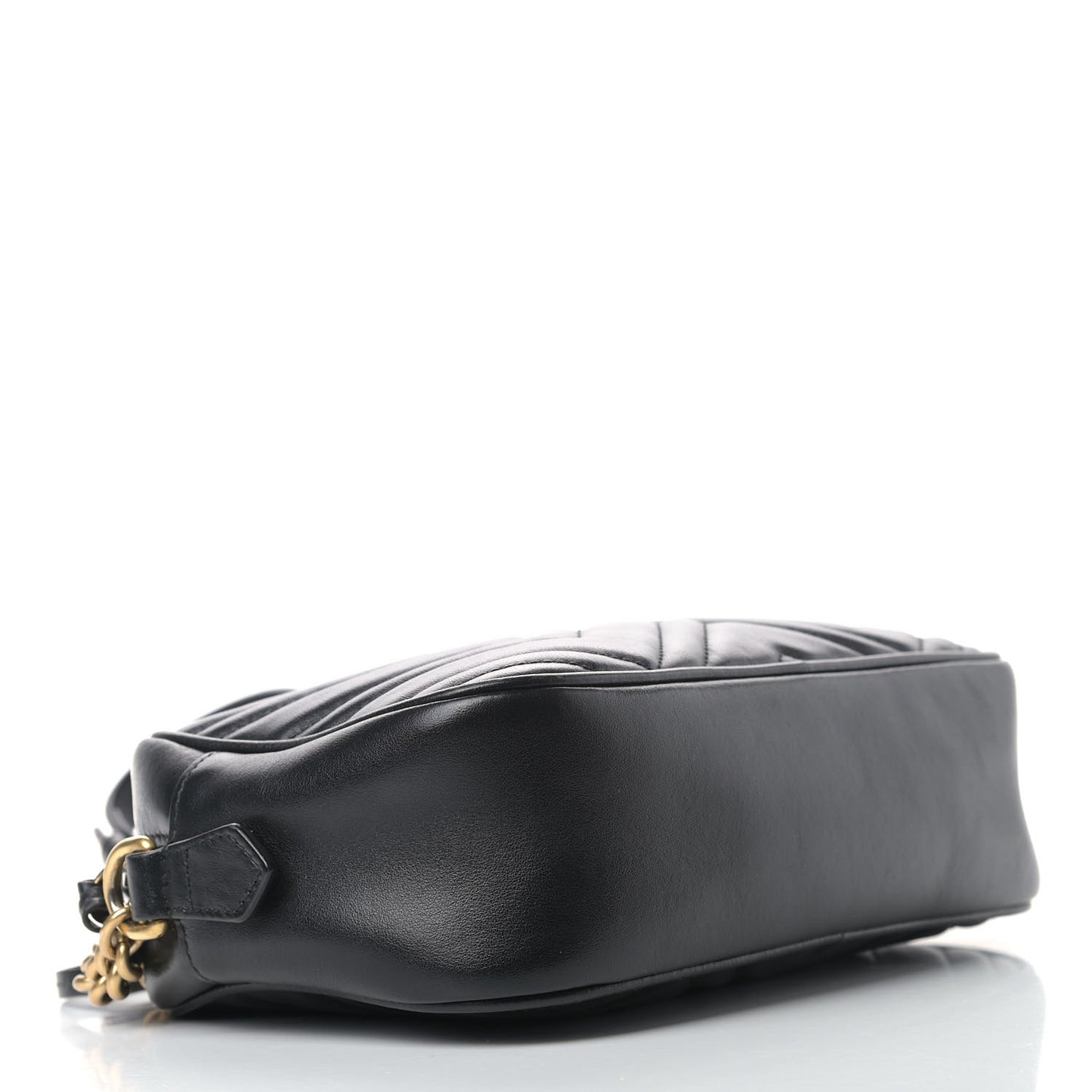 Calfskin Matelasse Small GG Marmont Chain Shoulder Bag Black