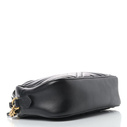 Gucci Calfskin Matelasse Small GG Marmont Chain Shoulder Bag Black 4 of 10