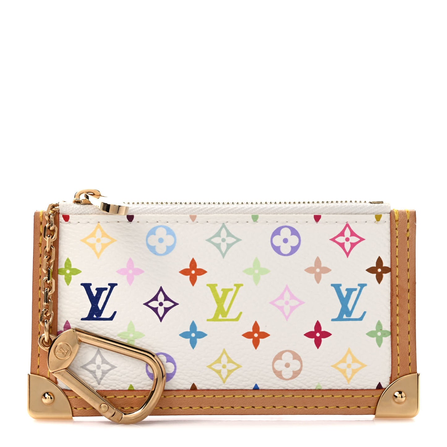 Monogram Multicolor Key Pouch White