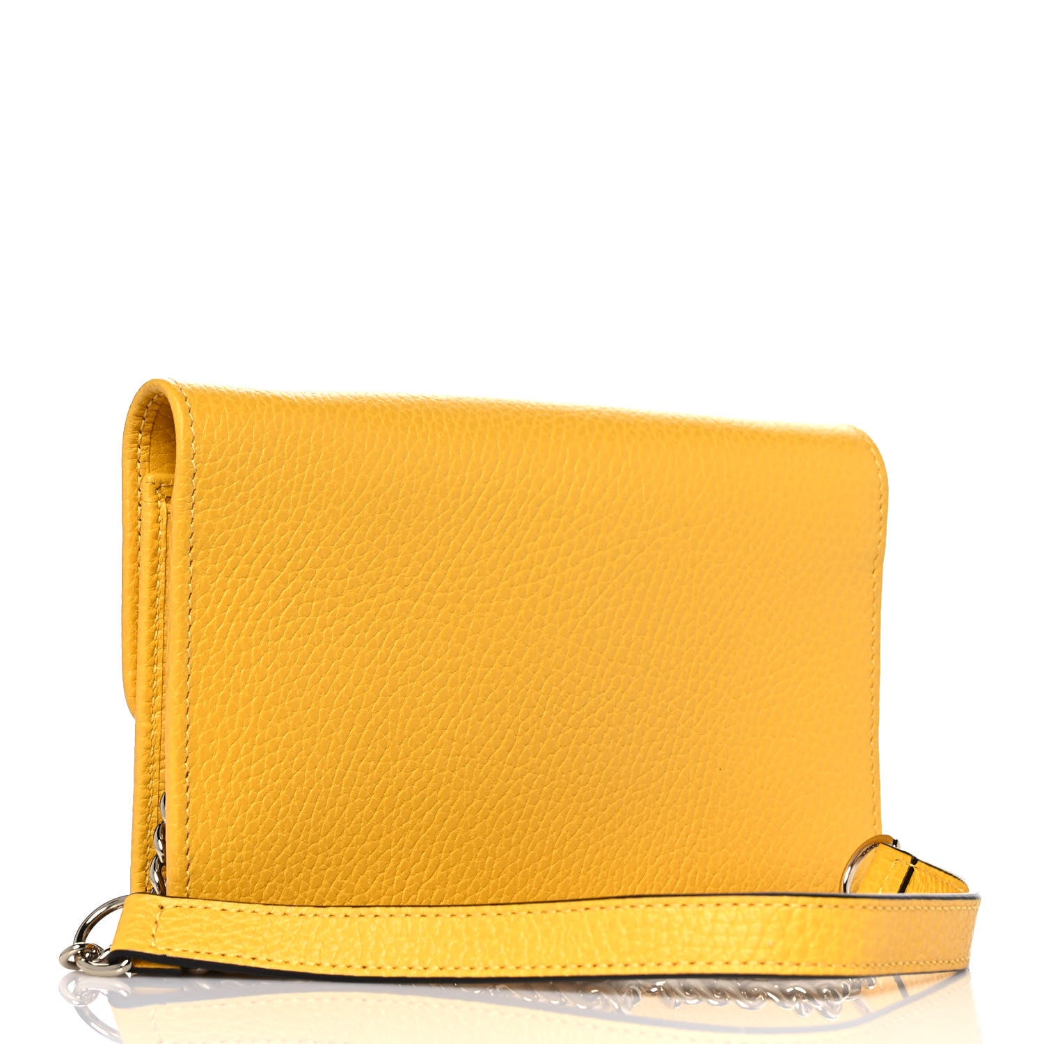 Gucci Dollar Calfskin Interlocking G Chain Wallet New Buttercup 3 of 8
