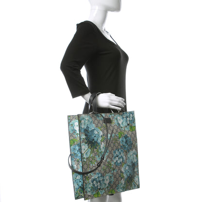 Gucci Soft GG Supreme Monogram Blooms Vertical Tote Blue 2 of 10