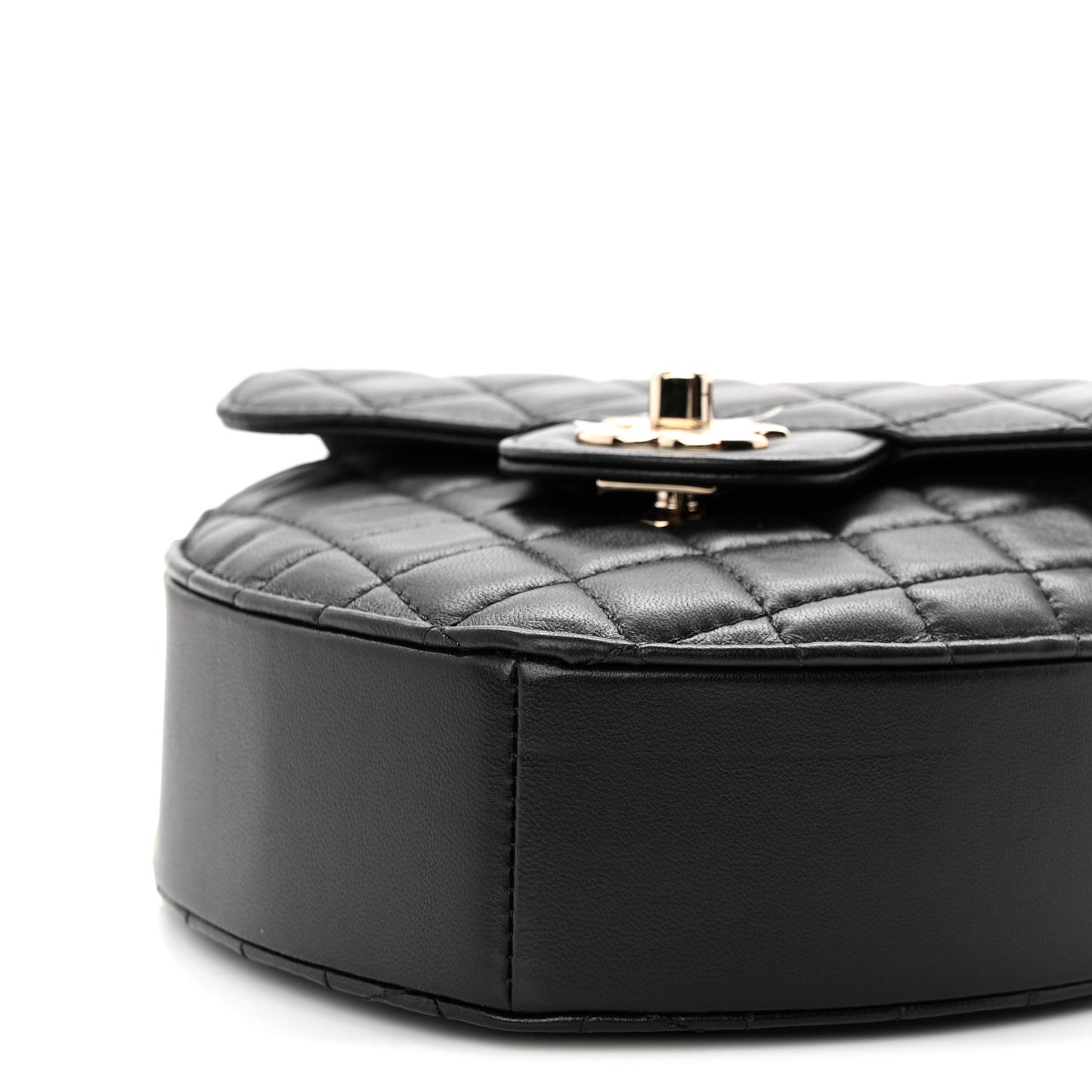 Lambskin Quilted Large CC In Love Heart Bag Black
