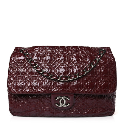 Chanel Vinyl Rock In Moscow Single Flap Dark Red 1 of 9
